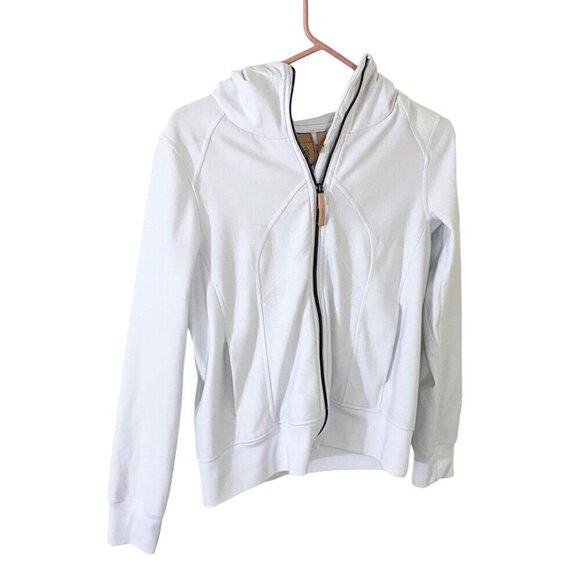 Indygena Sweaters - Indygena Women's White Hooded Full Zip Casual Sweater - Small